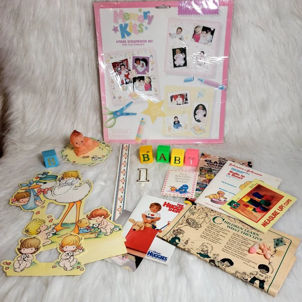 Novelty fun retro 1980's Vintage BABY shower/ 1st birthday party decor bundle
